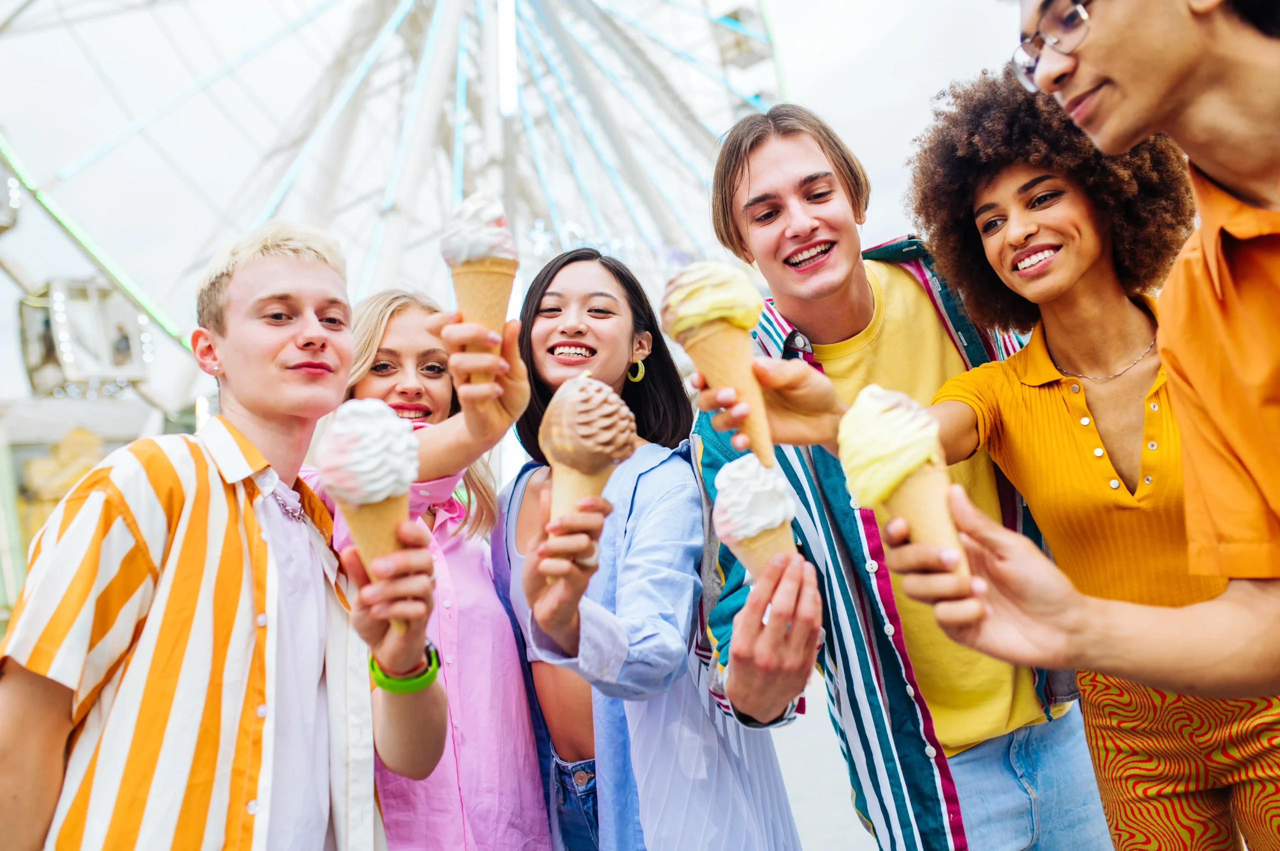 A group of friends enjoying a private ice cream experience